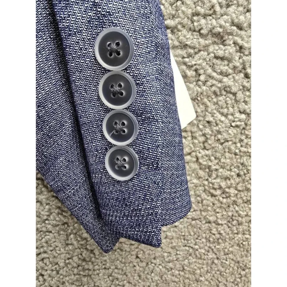 Calvin Klein Solid Slim-Fit Soft Sport Coat Men's 36S Blue Long Sleeve